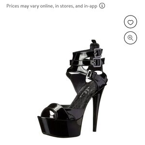 Elle Black Stiletto Platform Heels